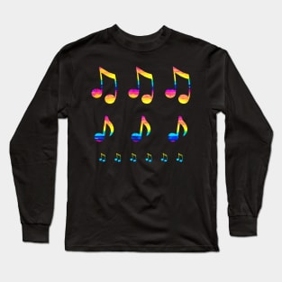 Colorful Music Notes Long Sleeve T-Shirt